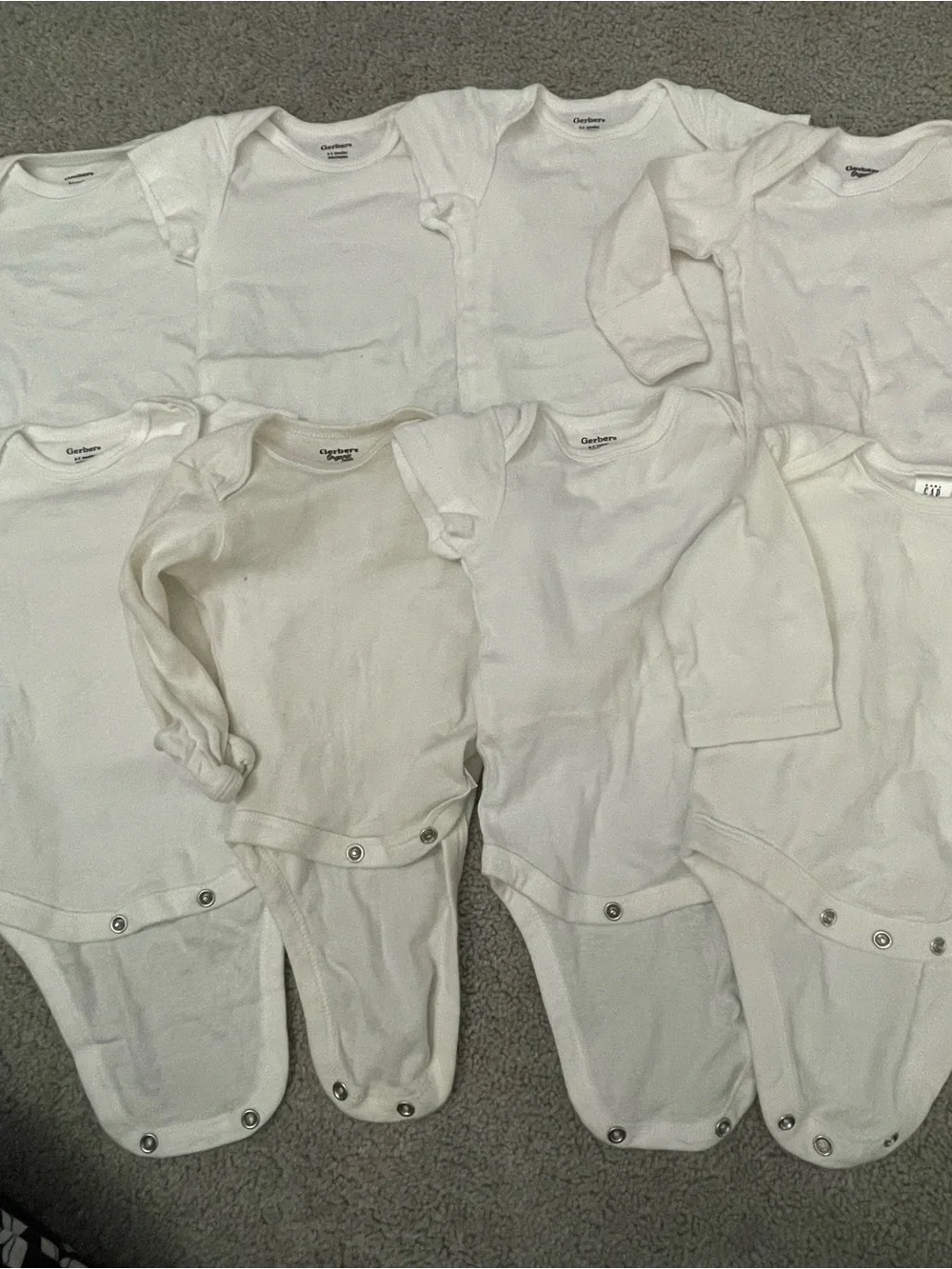 Gerber White Infant Long Sleeve Bodysuit